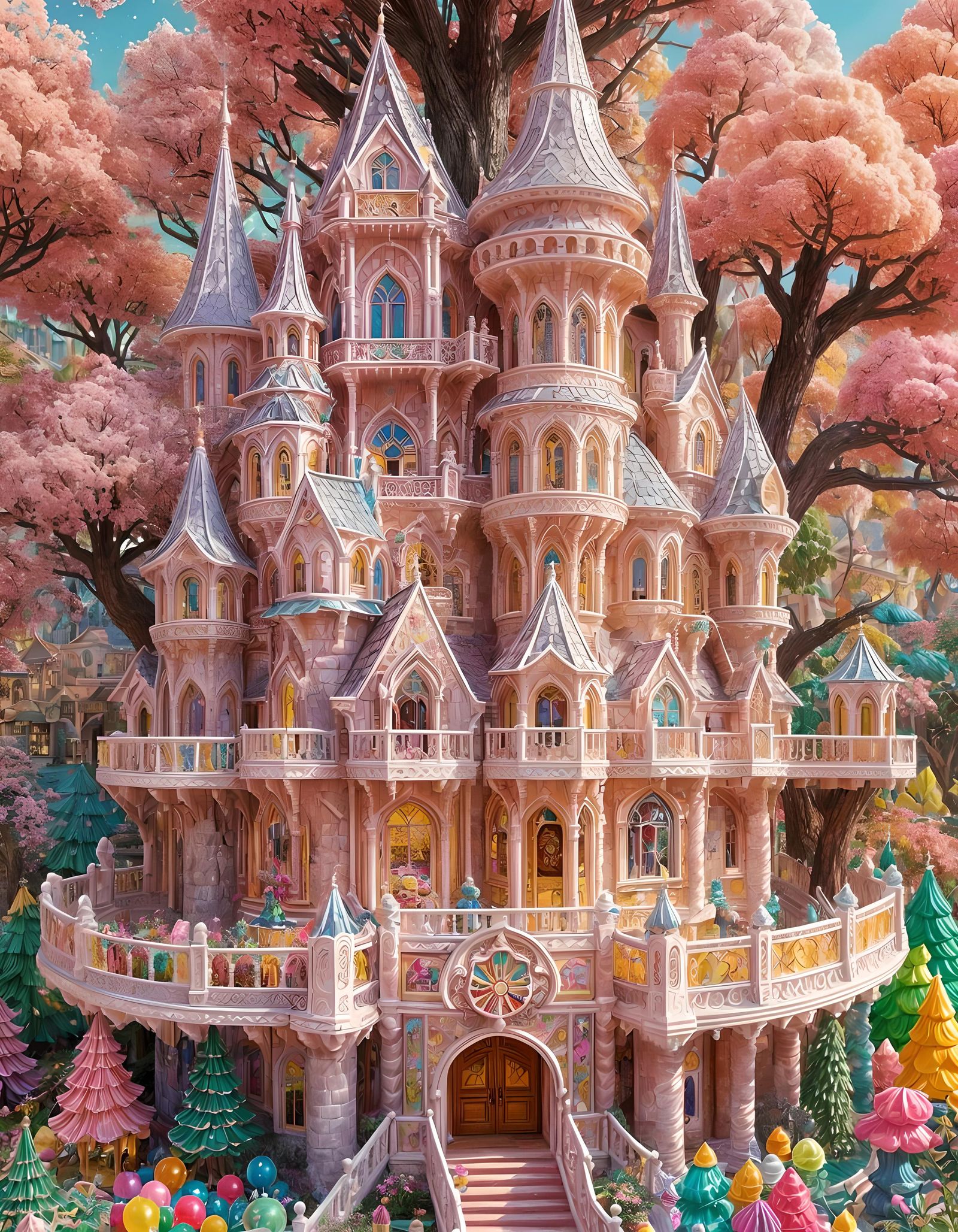 Colorful Candy Palace with Gelatin Treehouse