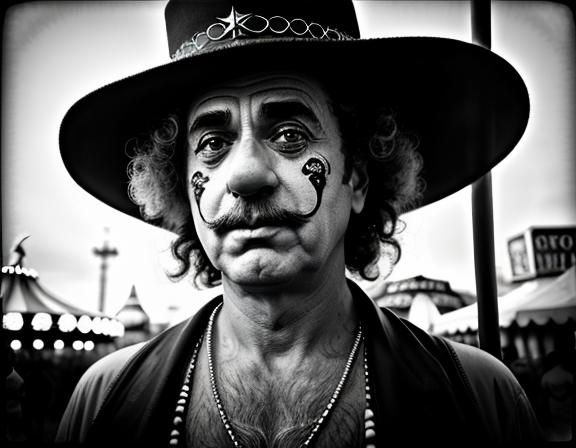 Night Clown Portrait, Coney Island Amusement Park