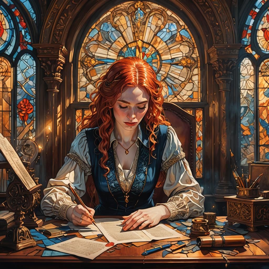 Heartbroken Woman Saying Goodbye: Surreal Oil Painting