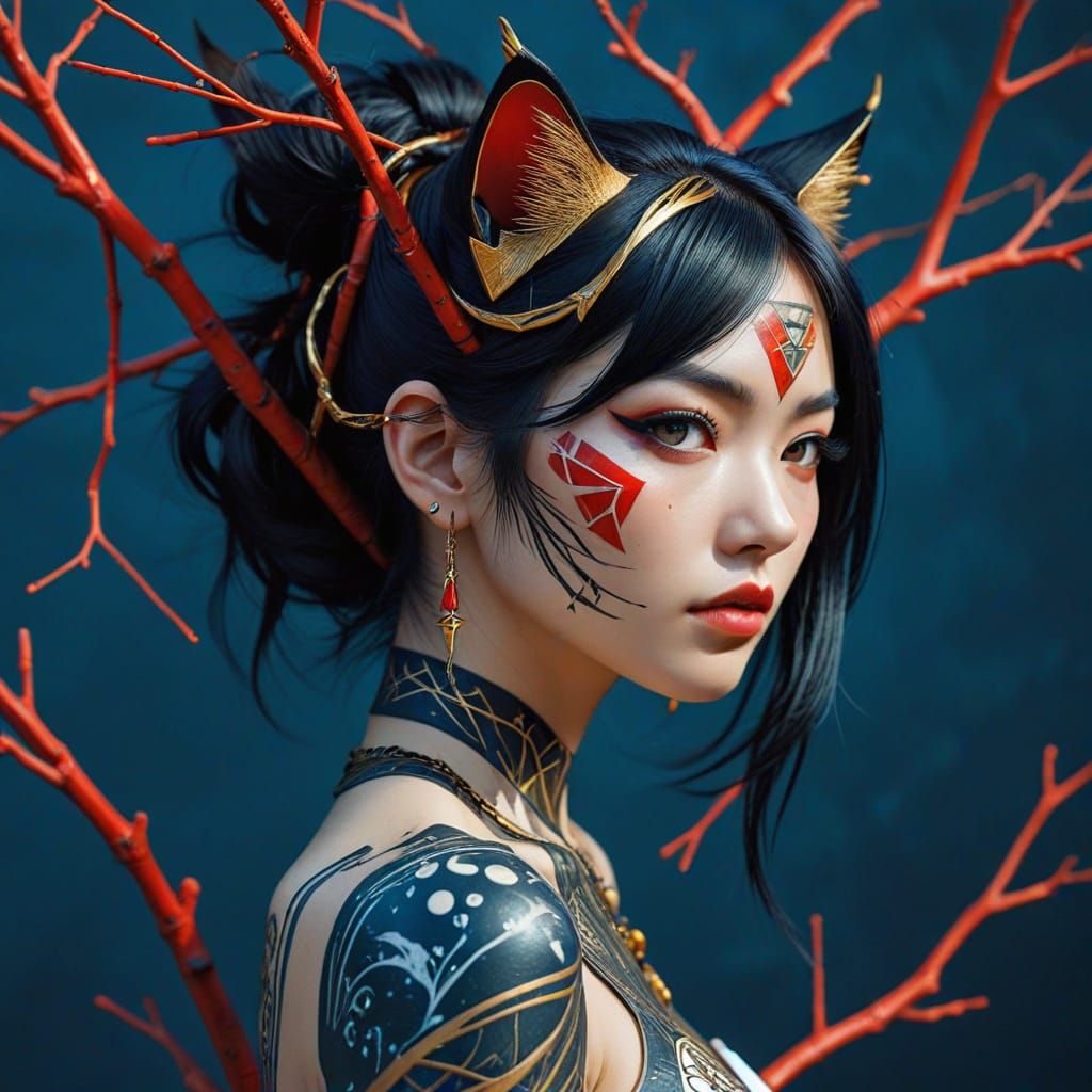 Anime Fantasy Goddess with Cat Ears