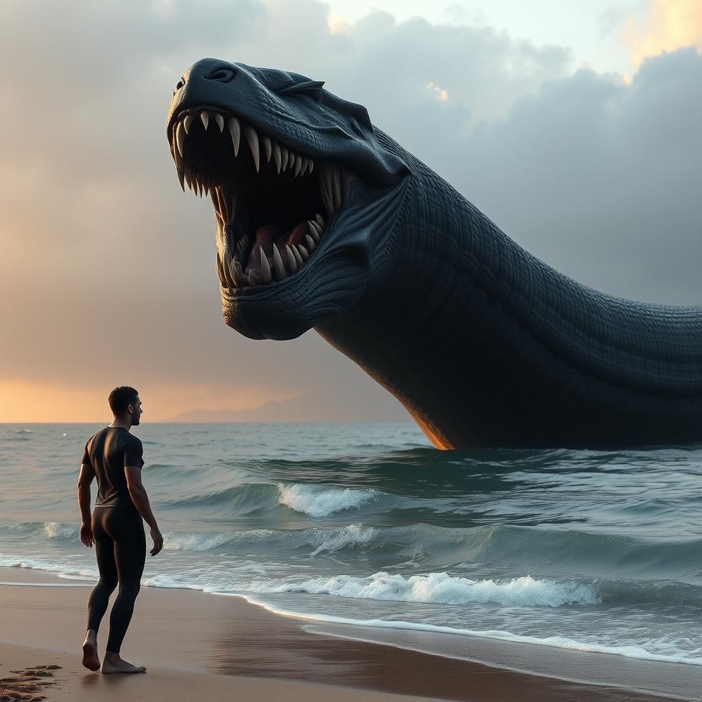 Lovecraftian Sea Serpent Emerges in Photorealistic Horror