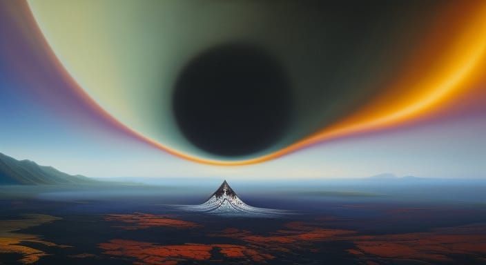 Surreal Obsidian Crystal Landscape, Salvador Dali Style