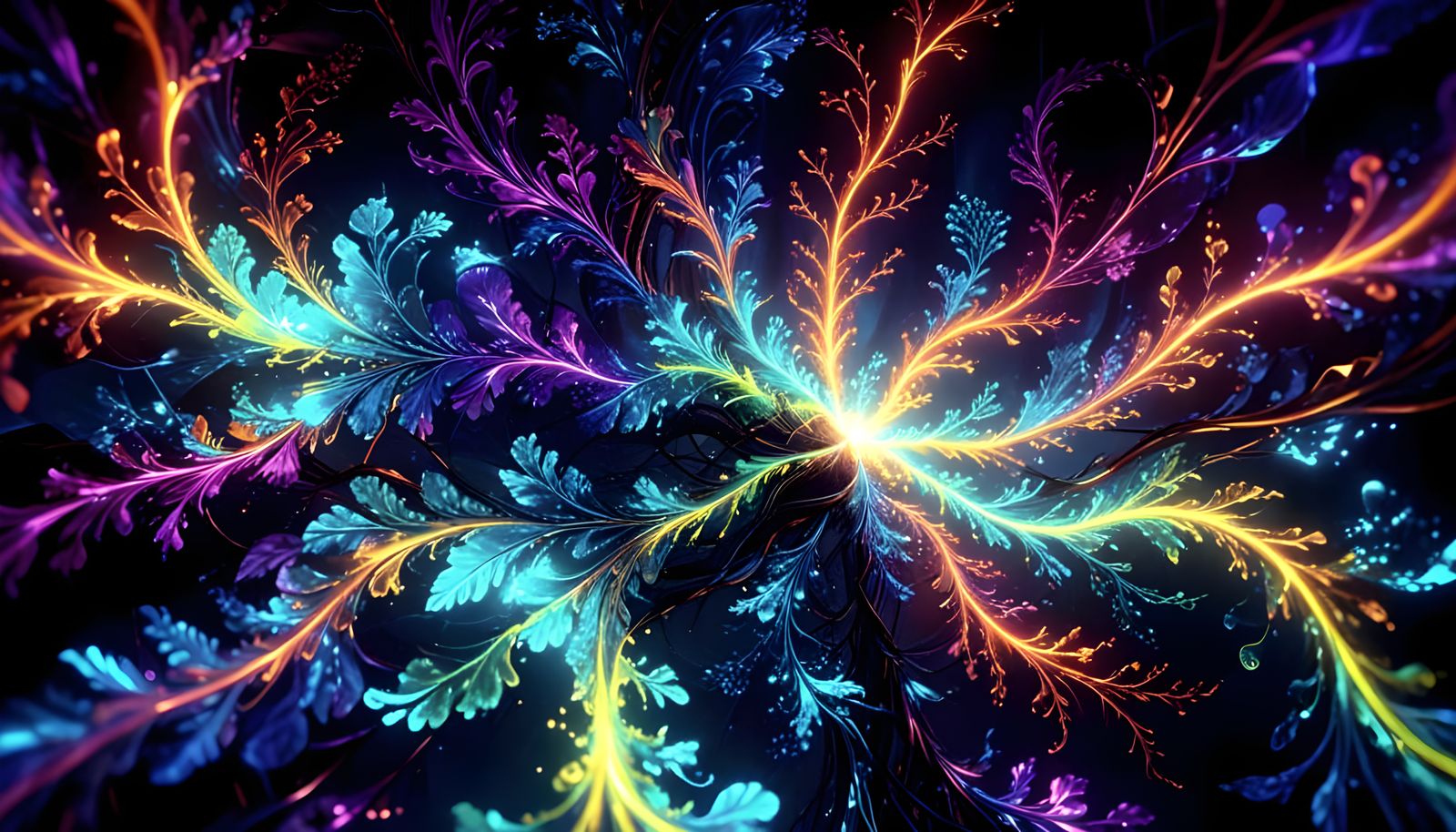 Ethereal Bioluminescent Scene in Cool Pastel Colors