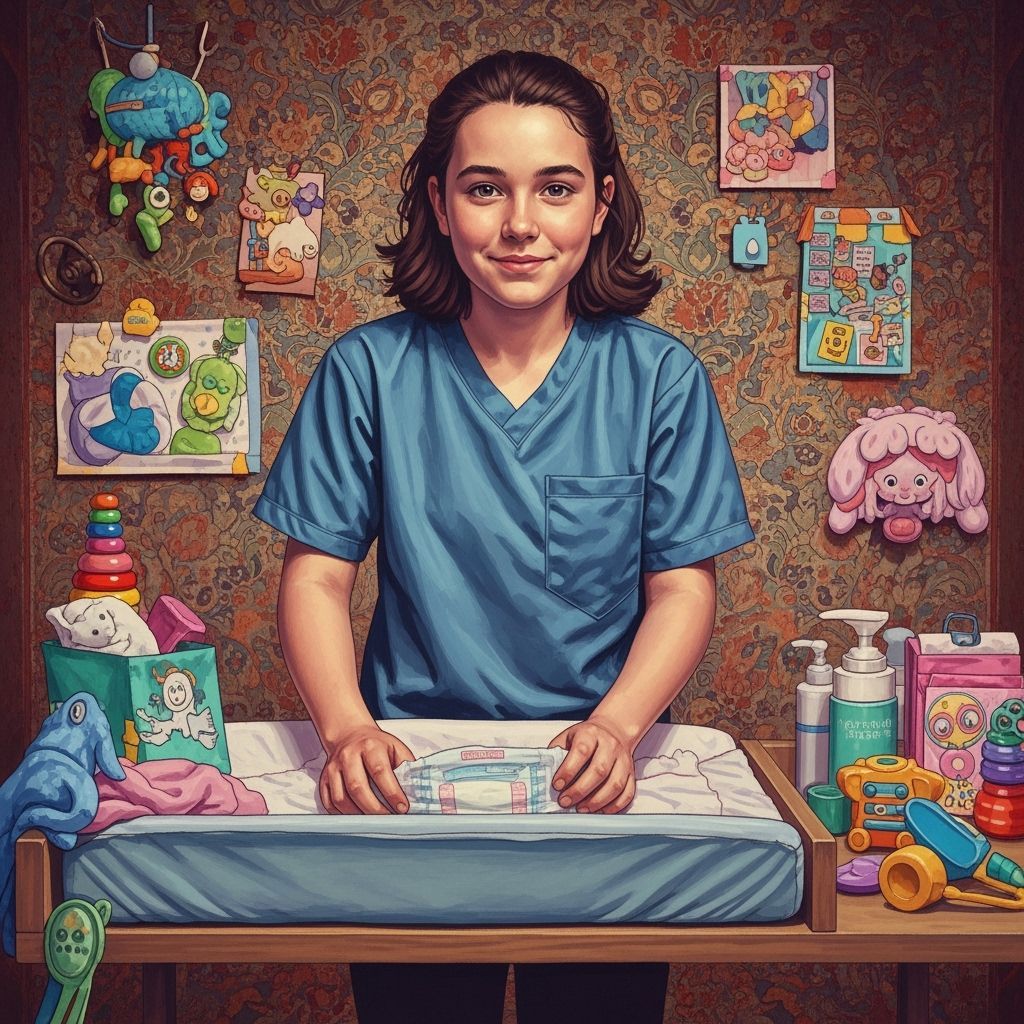 Teenage Caregiver in Hyperrealistic Splash Art Style