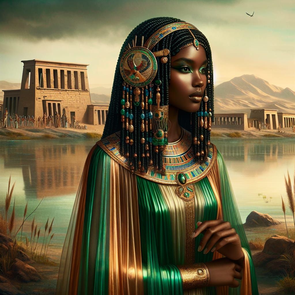 Egyptian Goddess of Rebirth Poses Along the Nile