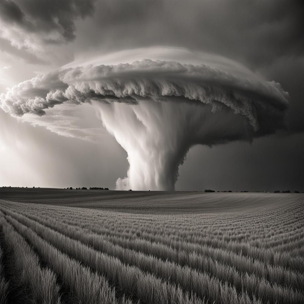 Mile-Wide Tornado with Horizontal Vortexes