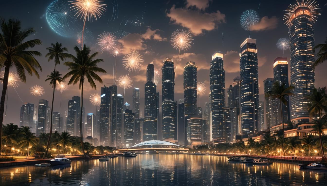 Futuristic Mumbai Cityscape at Night in Cyberpunk Style