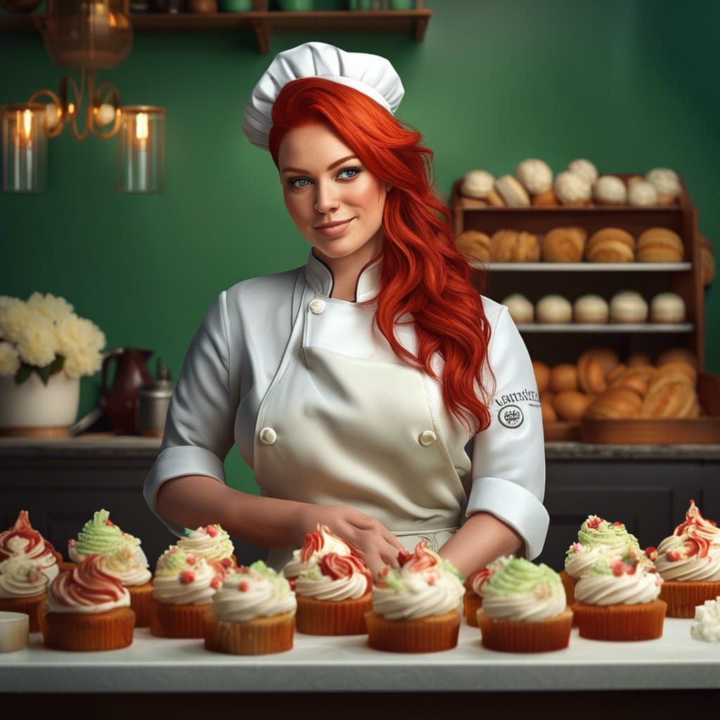 Pastry Chef Portrait in Hyperdetailed Art Style