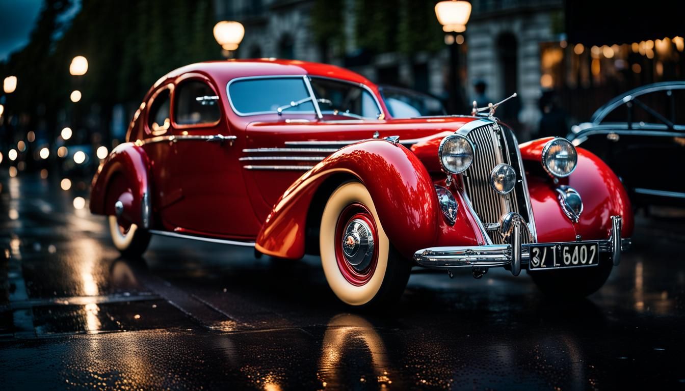 1939 French Luxury Car in Art Deco Style