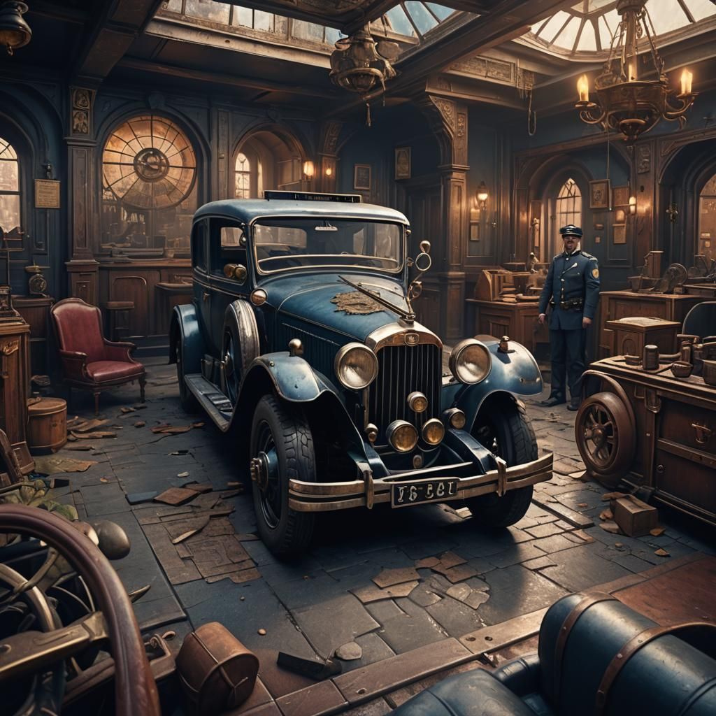 A 1930s policeman showing off his new toy