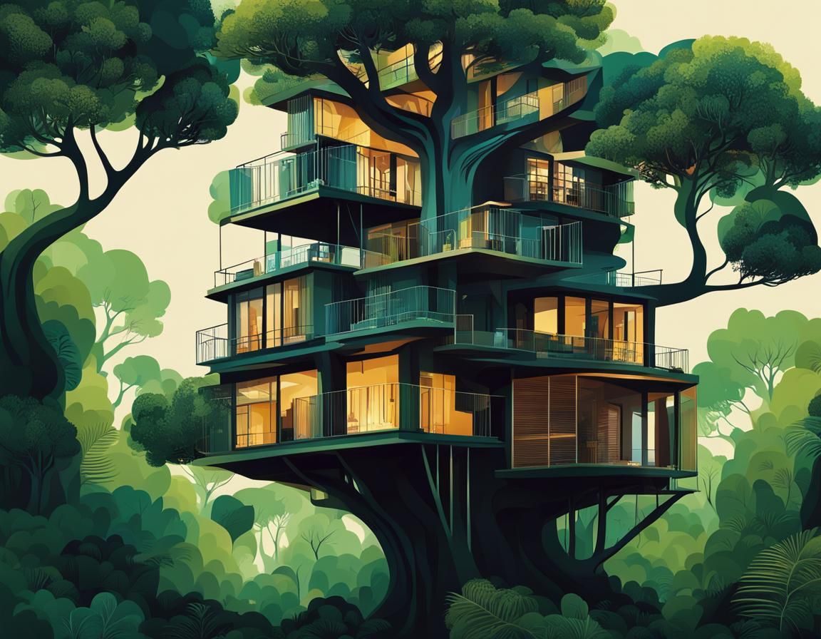 Typographic Treehouse: Neo-Realist Architectural Design