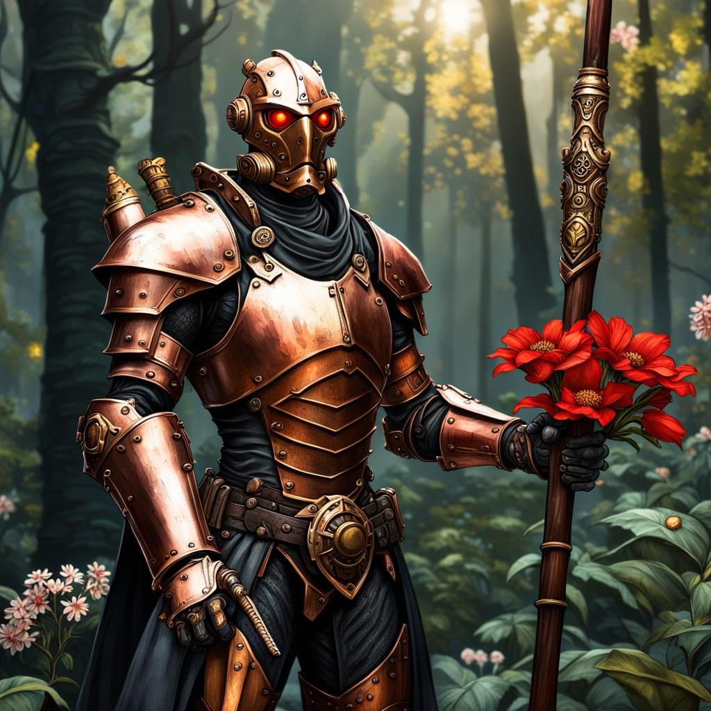 Copper and Gold Warforged in Forest Grove
