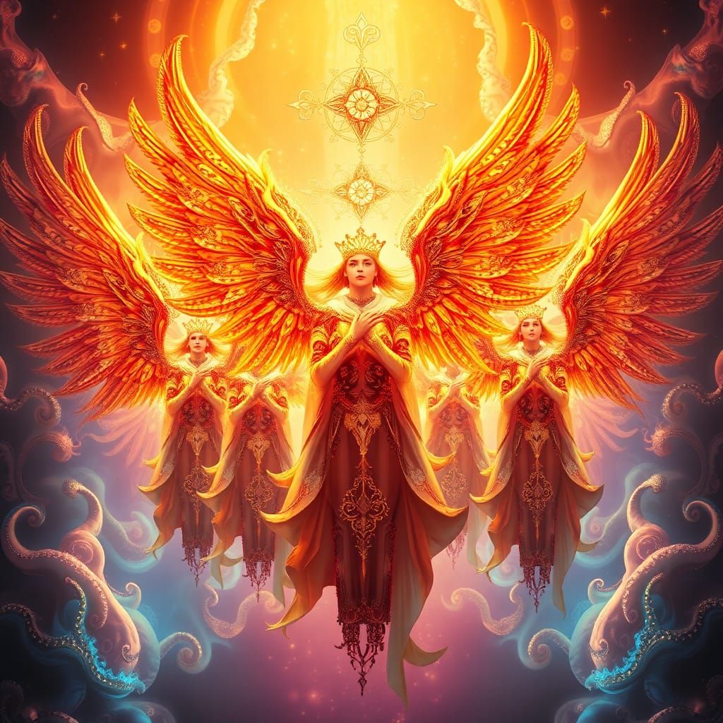 Heavenly Cardians: Ornate Digital Matte Painting