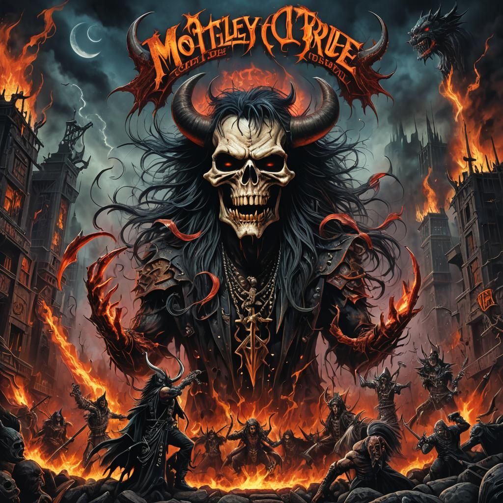 Mötley Crüe Album Cover: Detailed Matte Painting