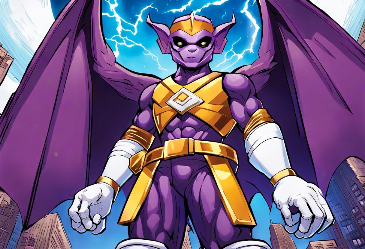 Colossal Gargoyle Superhero in Comic Book Art