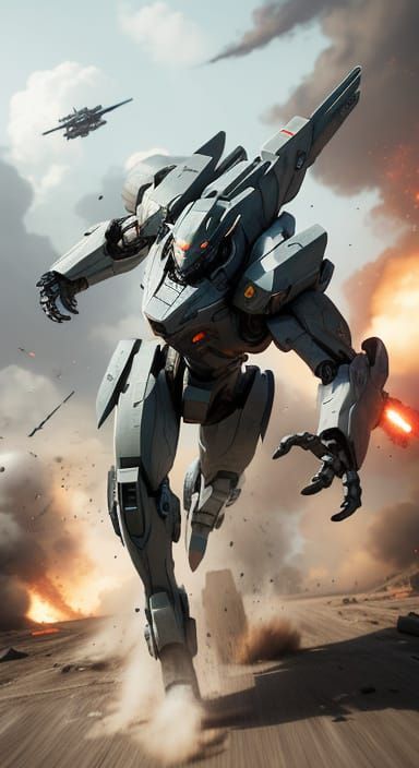 Futuristic Mechs Racing in Sci-Fi Warzone