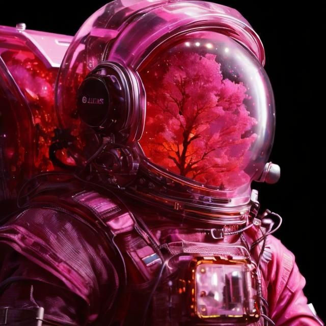 Translucent Pink Astronaut in Ultra-High Definition