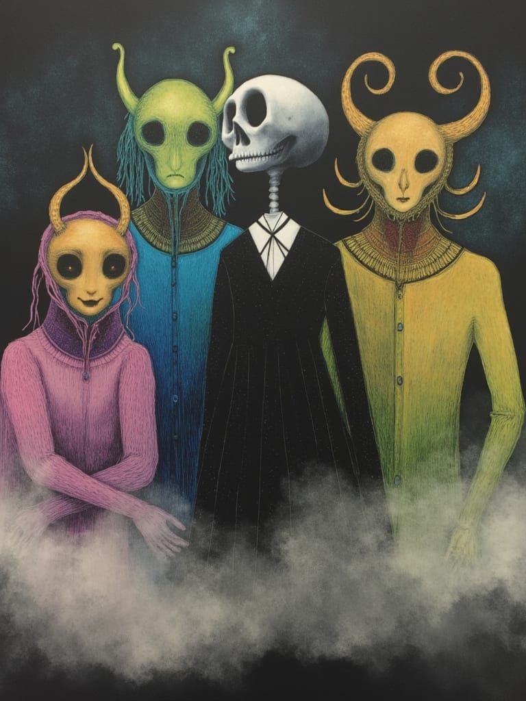 Creepy Critters Graveyard Smash in Surreal Watercolor Style