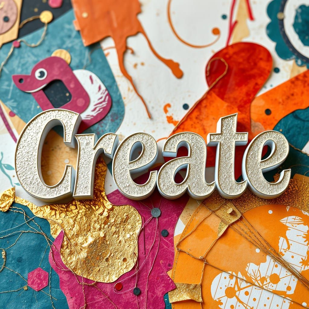 Mixed-Media Paper Art with Metallic Accents