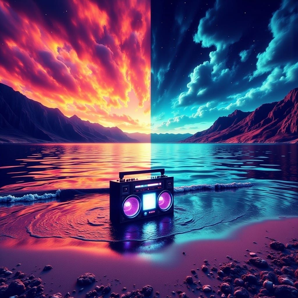 Lake Perris: Surreal Day and Night Glitch Art