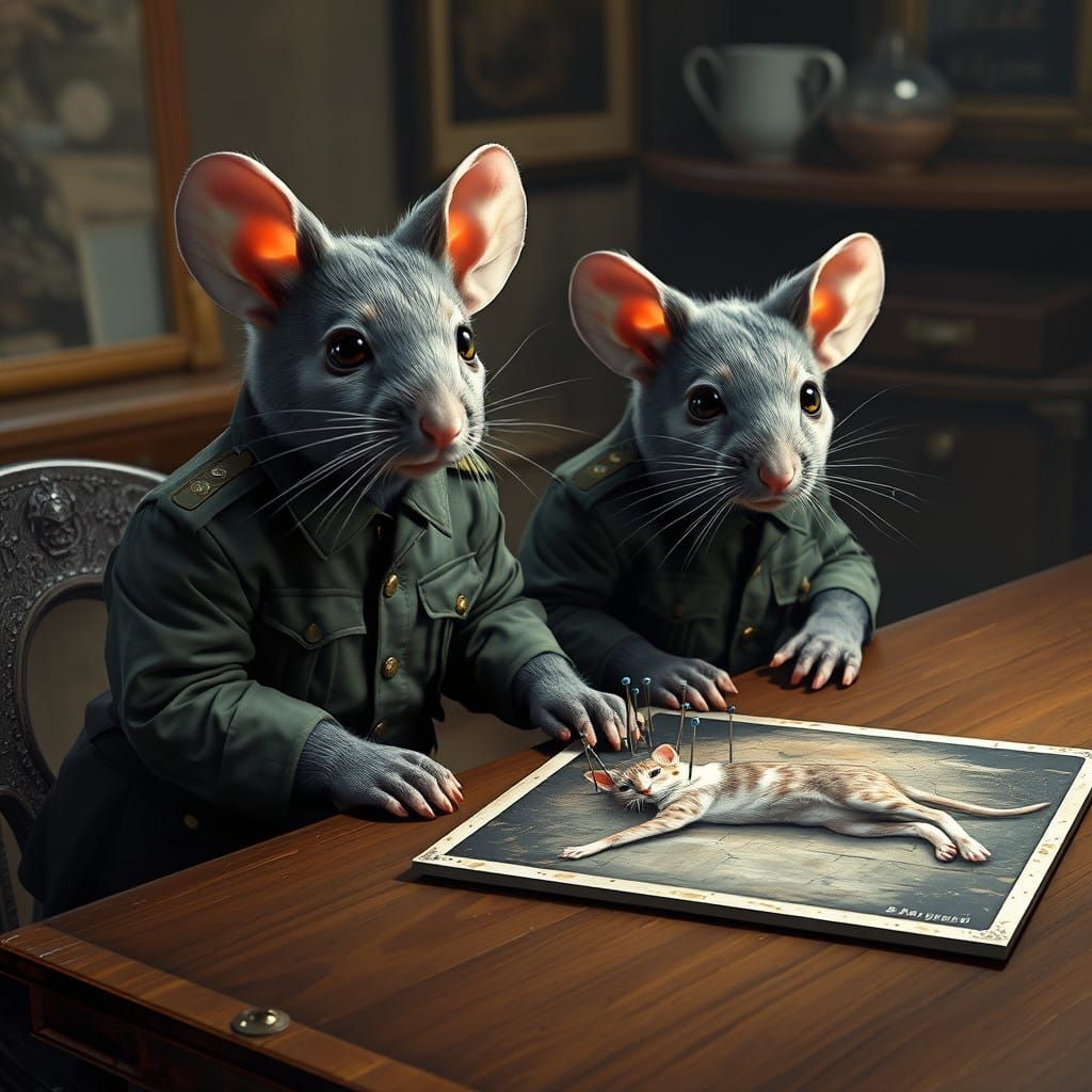 Militarized Mice Strategize Against a Feline Foe in Triadic...