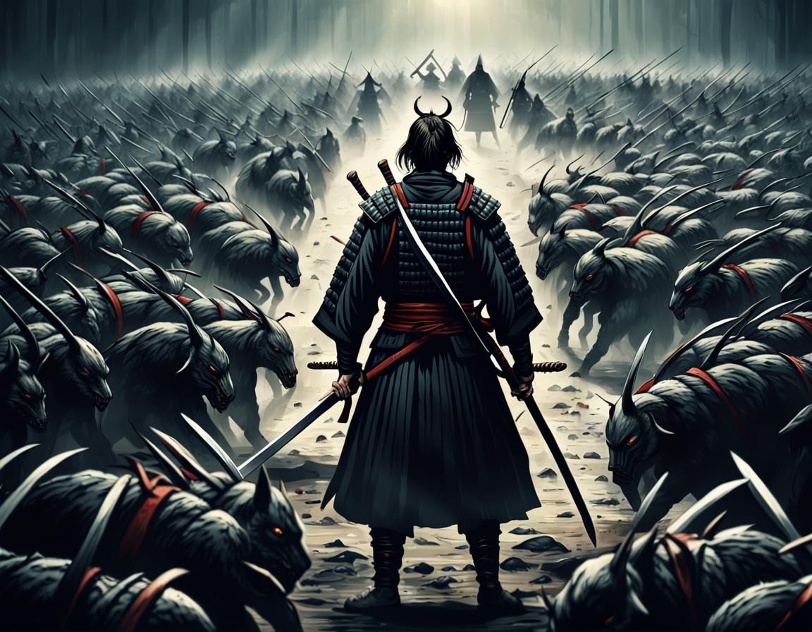 Samurai's Last Stand Against Soulless Horde