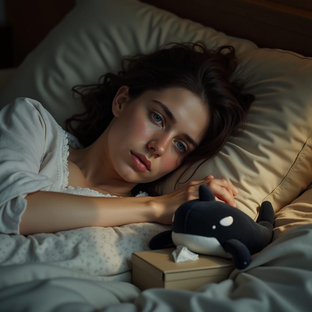 A Young Woman's Cozy Rest, Embodying Serenity