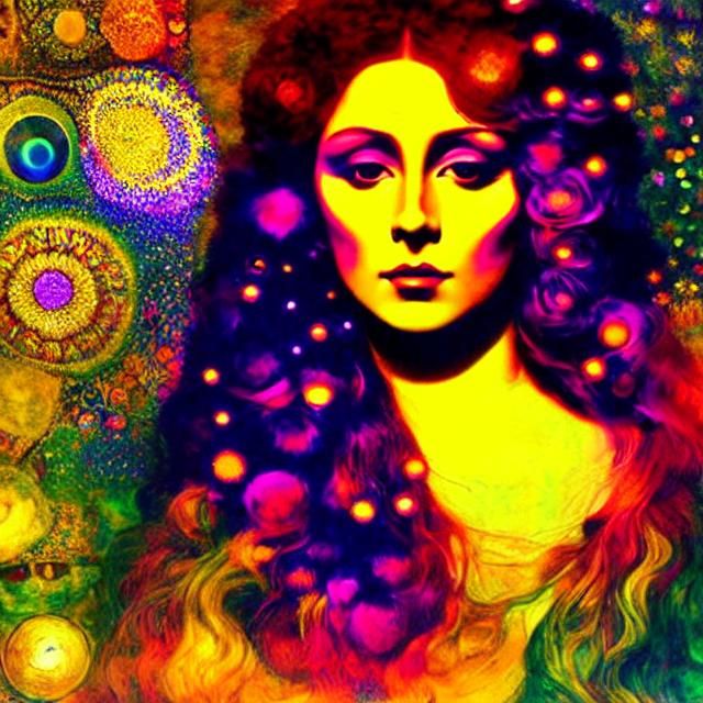 Psychedelic Geometric Portrait in Expressionist Style