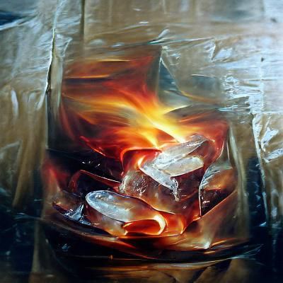 Burning Ice and Cold Flames Oil Painting