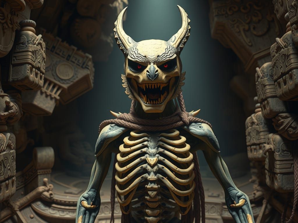 Mayan God of Death at Xibalba Entrance