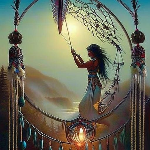 Intricate Dreamcatcher Weaving Away Nightmares