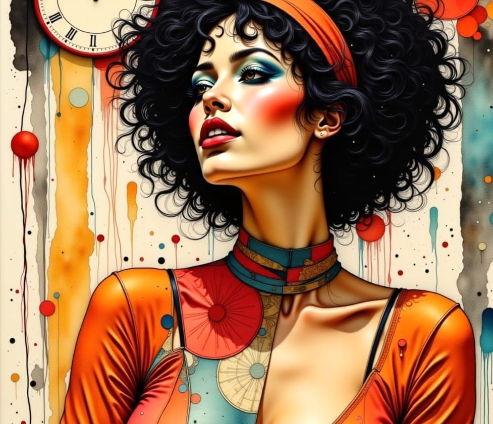 70s Fashion Illustration of a Beautiful Woman