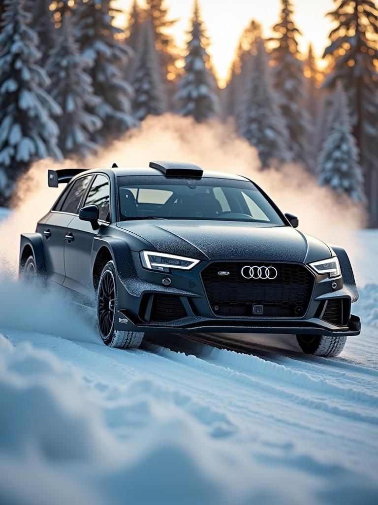Audi A3 Rally Drifting in Snowy Finland