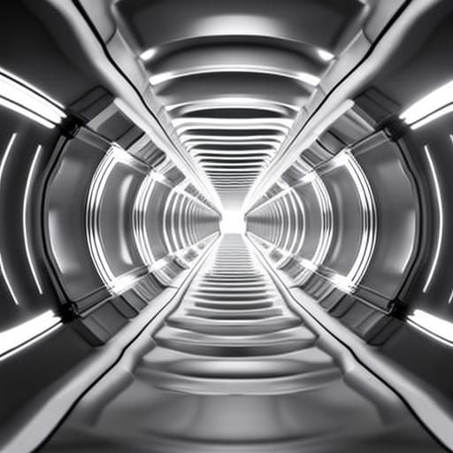 A infinite tunnel with a dark corridor, its walls are made of mirrors. In a kind of infinity. There are no people. taken...