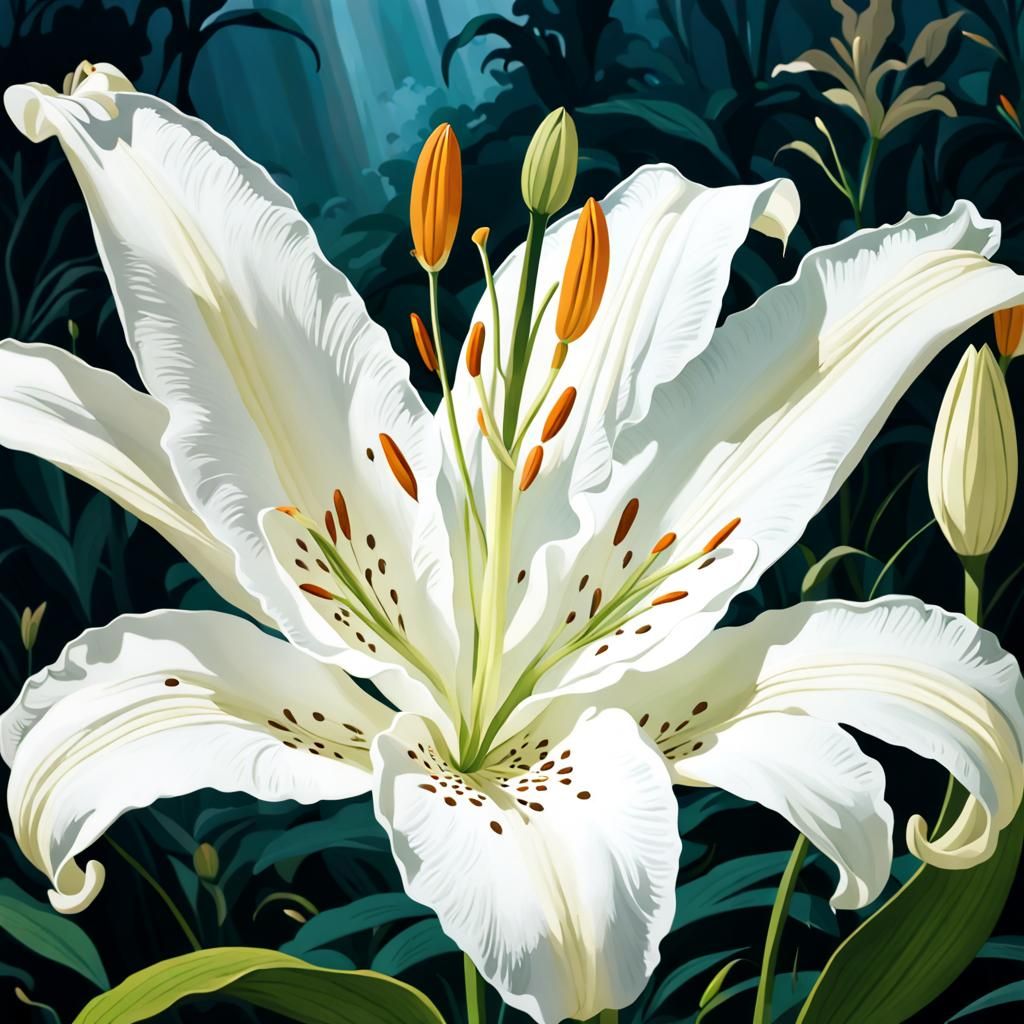 Thumbelina's Birth from a Lily