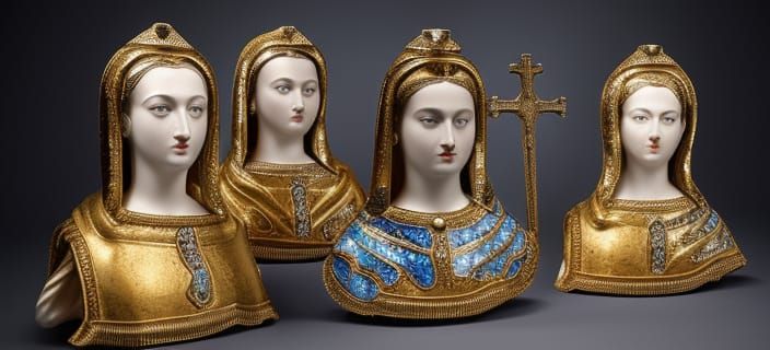 Medieval Reliquary Busts of Saints