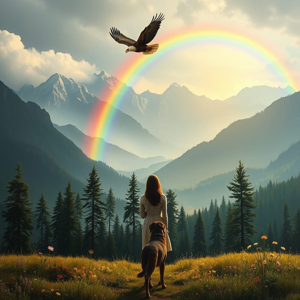 Ethereal Surrealism: Rainbow Goddess in Paradise