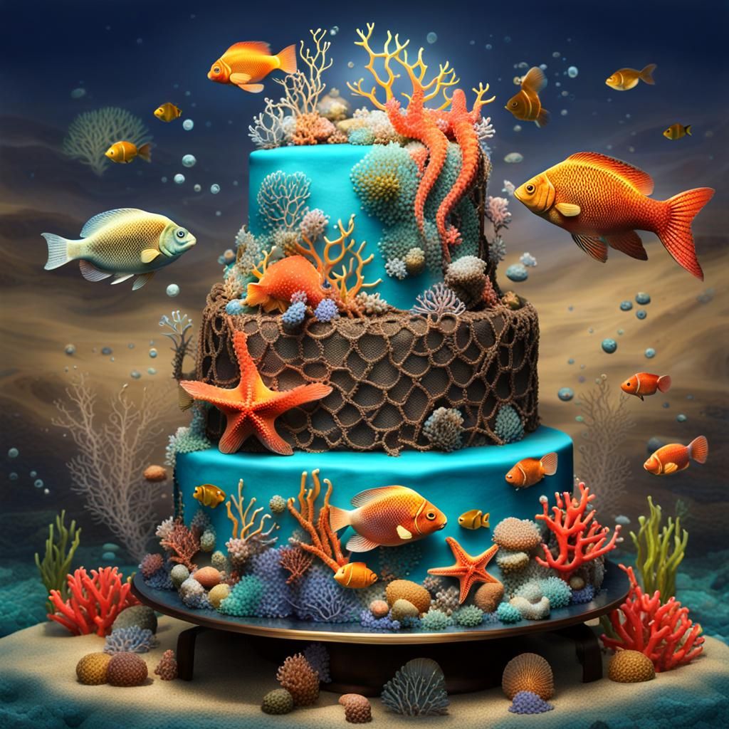 Steampunk Mermaid Cake with Underwater Bohemian Details