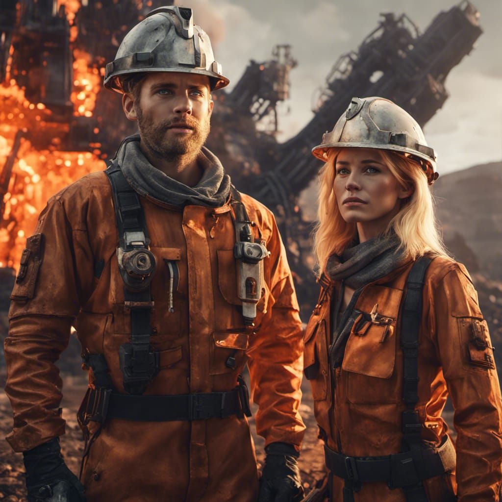 Archeologists Observe Mining Rig on Fiery World