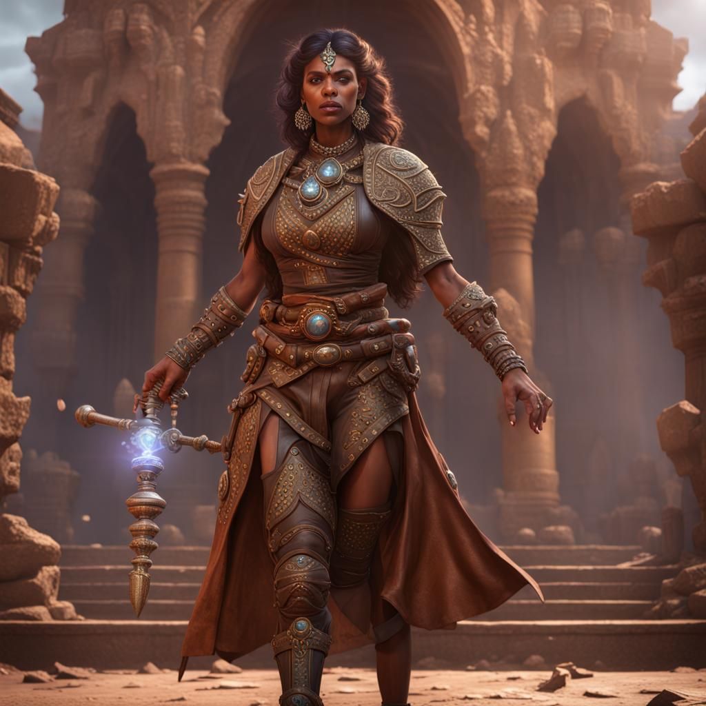 Indian War Priestess Concept Art in 8K