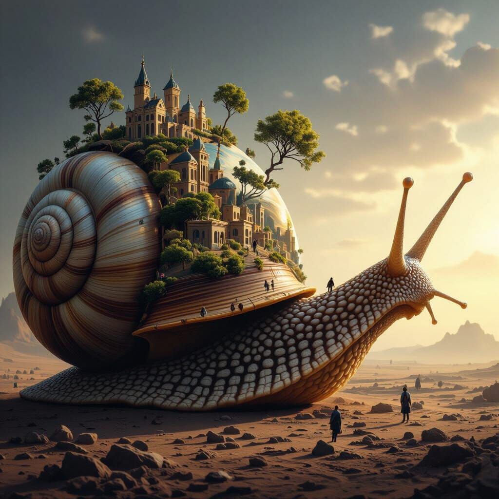 Giant Snail City Glides Over Ruins