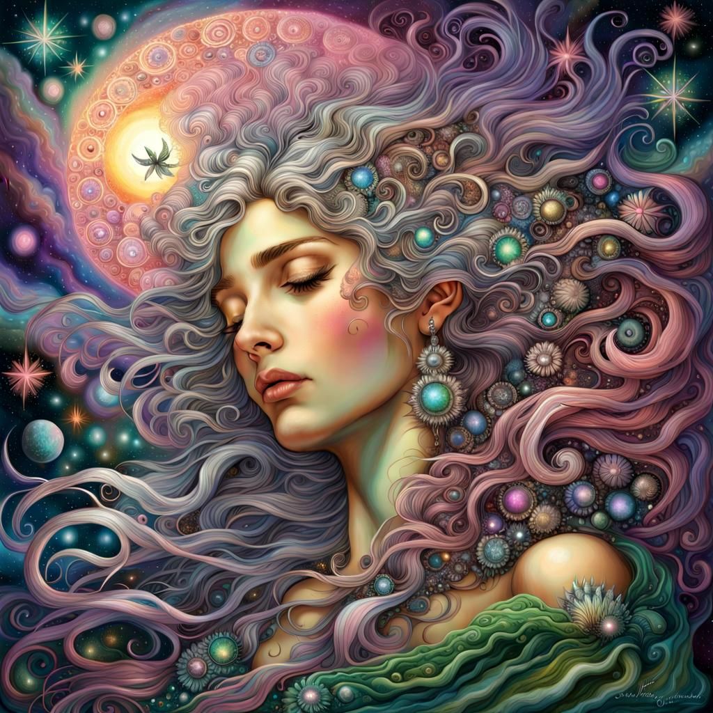 Cosmic Girl Crying Under Sleeping Sun