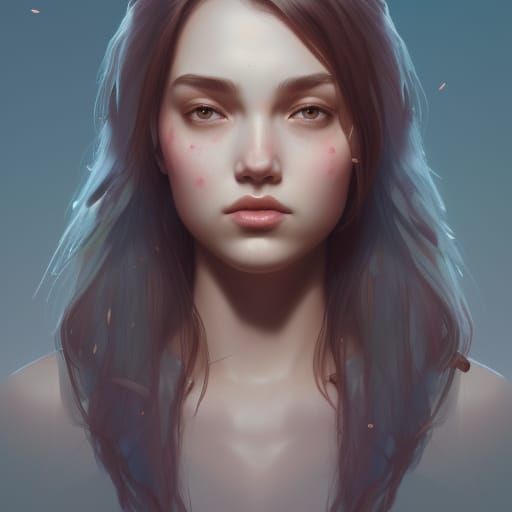 Bear Girl Portrait in Hyperdetailed Digital Art Style