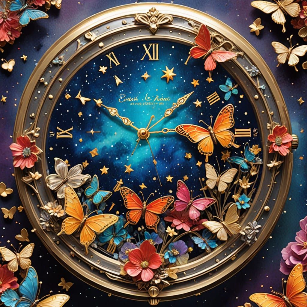 Love in Vibrant Time: Abstract Typography of a Clock