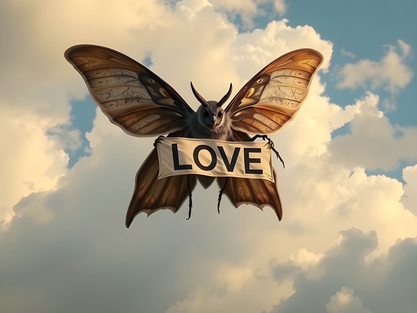 Mothman Spreads Love Across the Sky