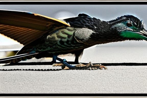 Hyperrealistic Roadrunner with Volumetric Lighting