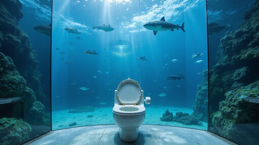 Underwater Toilet Aquarium: Poseidon's Throne