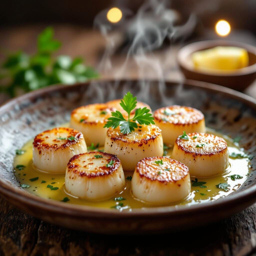 Cozy Homemade Scallops with Garlic and Lemon Butter