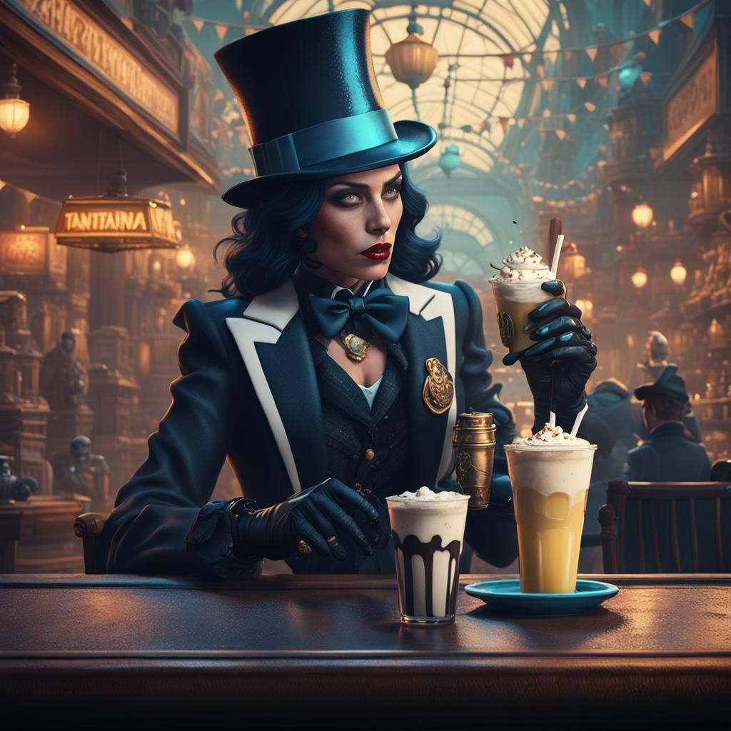 Zatanna in Tophat: Detailed Matte Painting