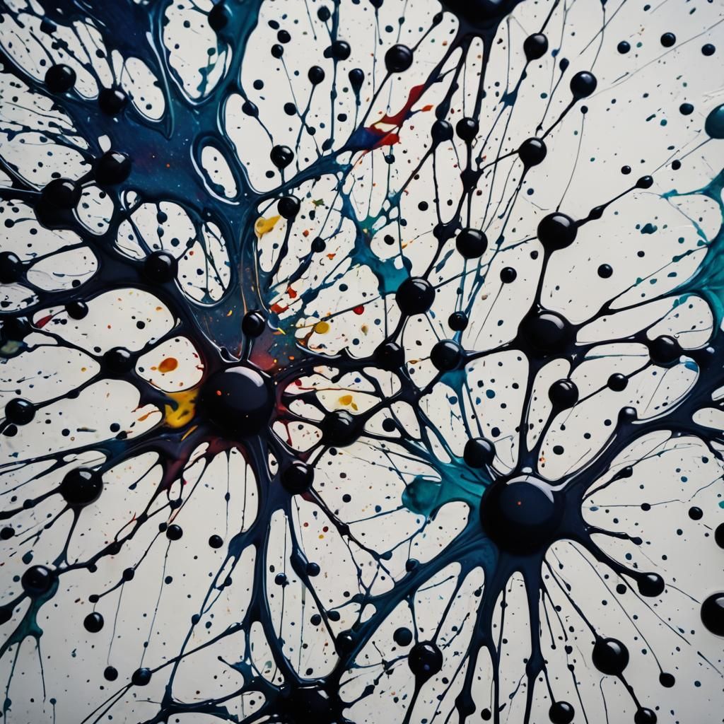 Abstract Ink Splatter Macro Shot in HDR